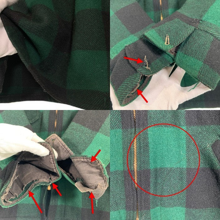 50’s Woolrich ウールリッチ バッファローチェック ウールジャケット マッキーノ グリーン ブラック Size M-L 相当 福生店