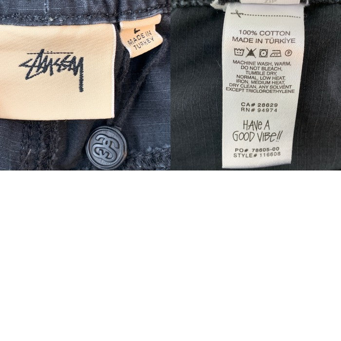 STUSSY ステューシー Ripstop Cargo Beach リップストップカーゴビーチ イージーパンツ ブラック 116608 Size L 福生店