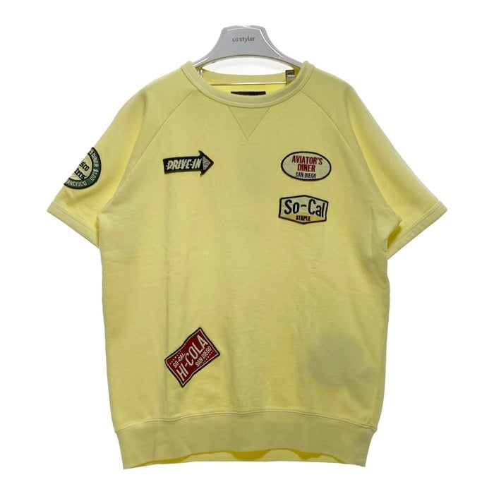 AVIREX アヴィレックス 783-3135005 WEST COAST FADE WASH S/S SWEAT 半袖スウェット イエロー sizeM 瑞穂店