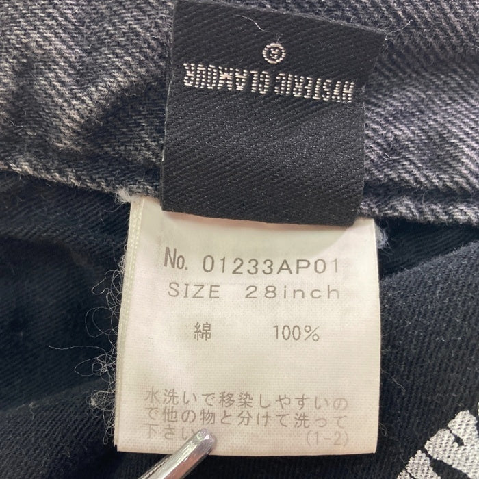 HYSTERIC GLAMOUR ヒステリックグラマー 23AW 01233AP01 GUITAR GIRL ギターガール センタースリット デニムパンツ ブラック size28 瑞穂店