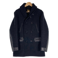 JOE McCOY ジョーマッコイ WOOL RAILROAD COAT ウール レイルロードコート ダブルジャケット レザー ホースハイド ブラック Size 38 福生店