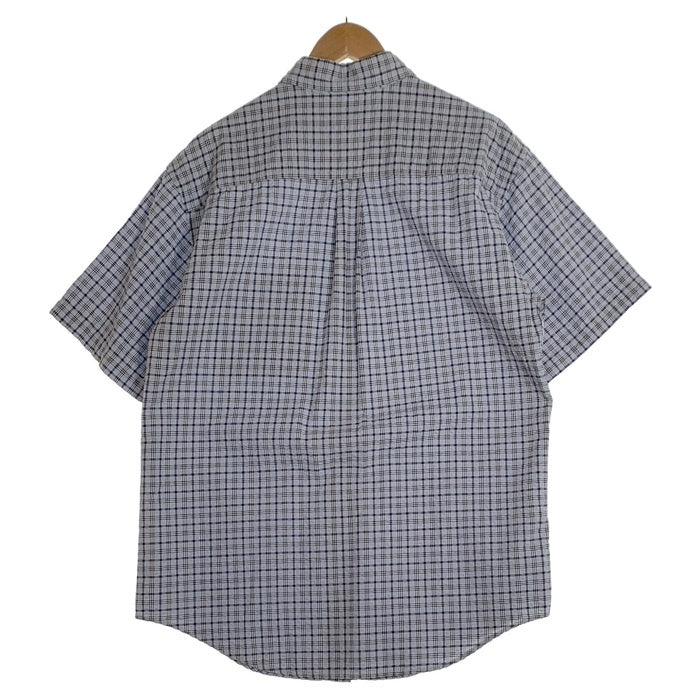 L.L.Bean エルエルビーン シアサッカー ボタンダウンチェックシャツ 半袖 ライトブルー Size M 福生店