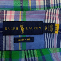 RALPH LAUREN ラルフローレン CLASSIC FIT ボタンダウン チェックシャツ ブルー 現行モデル Size S 福生店