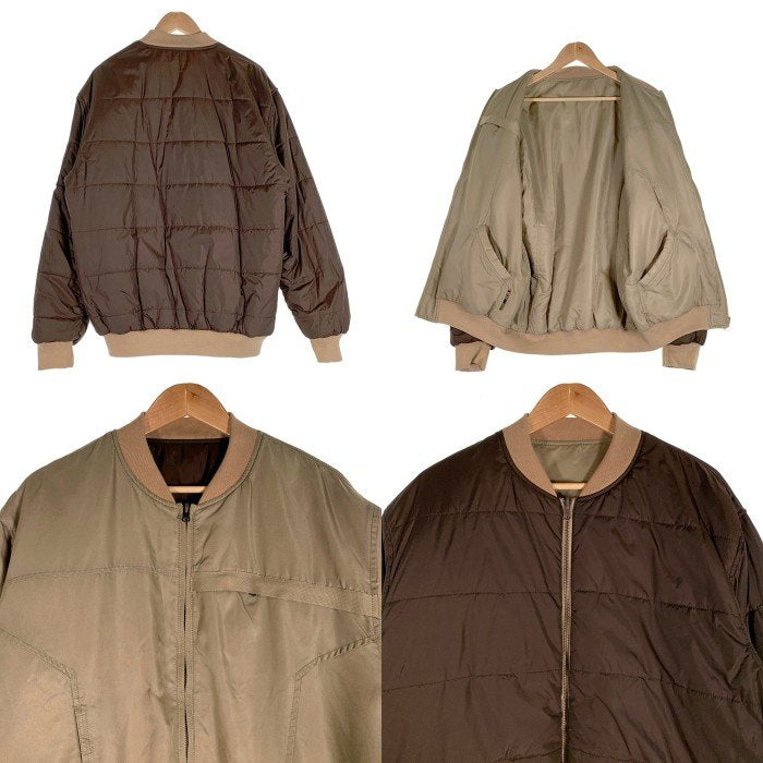 90-00's TRIPLE FIVE SOUL トリプルファイブソウル リバーシブル ナイロン ジップアップ中綿ジャケット リブ ベージュ ブラウン Size XL 福生店