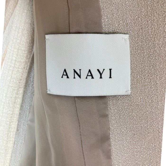 ANAYI アナイ トリアセテート ペプラムジャケット ベージュ size38 瑞穂店