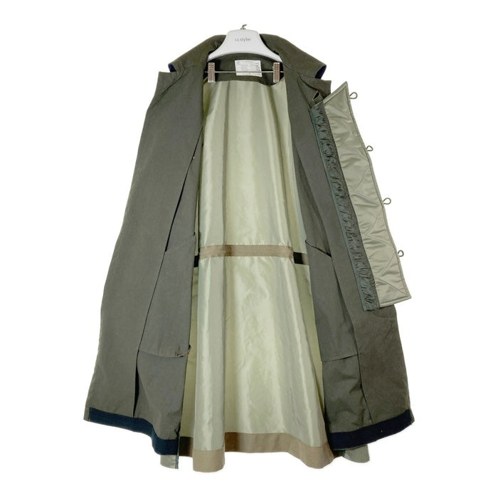 Sacai サカイ 21-02591M 21AW Cotton Oxford Coat コットンオックスフォード 再構築異素材切り替え ステンカラーコート カーキ sizeM 瑞穂店