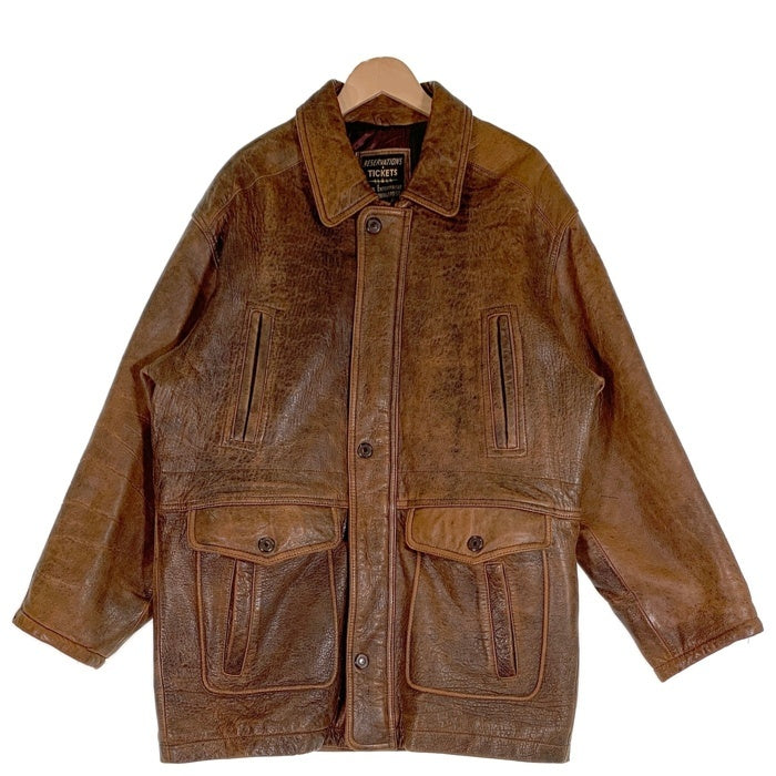 RESERVATION TICKET リザベーションチケット レザージャケット ブラウン 73405 Size L 福生店