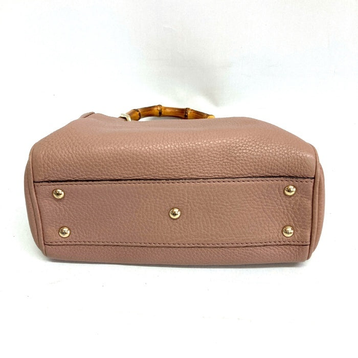 GUCCI グッチ 368823 2WAY ショルダー バンブー ハンドバッグ レザー ピンク 瑞穂店