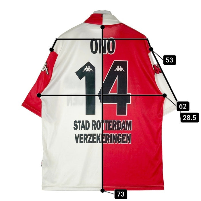 Kappa カッパ 2001-2002 Feyenoord フェイエノールト ホーム ユニフォーム 小野伸二 ホワイトxレッド sizeL 瑞穂店