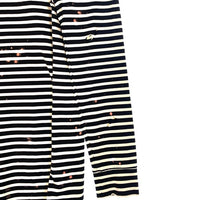 OFF-WHITE オフホワイト 15AW オーバーサイズ ボーダーロングスリーブTシャツ ダメージ加工 ブラック ホワイト イーストランド Size M 福生店