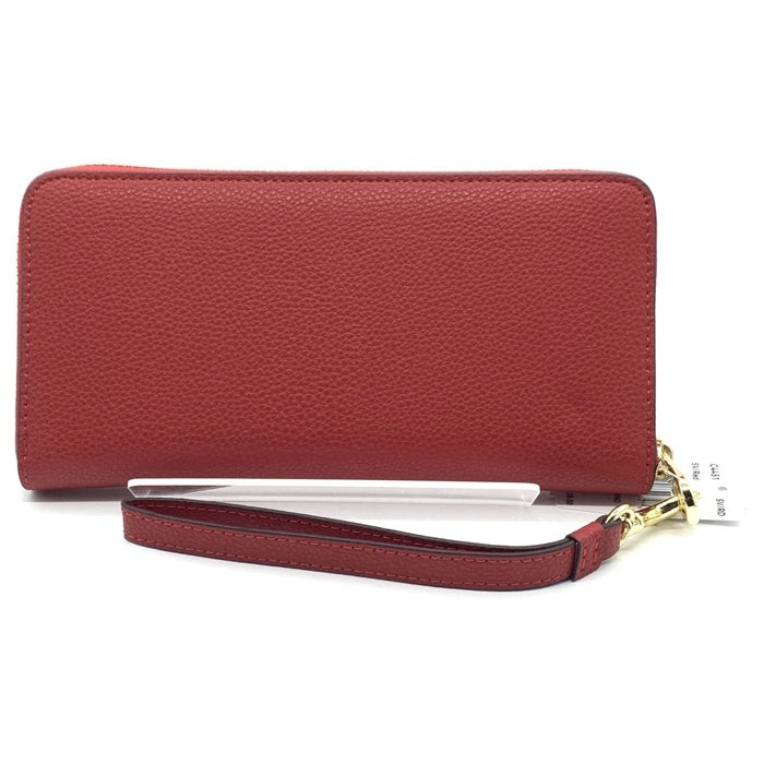 COACH コーチ C4451 ラウンドファスナーレザーウォレット 長財布 レッド ストラップ 福生店