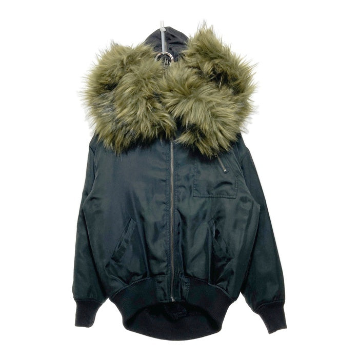 Roger&Raw ロジャーアンドロウ フードファーブルゾン ビッグシルエットファーMA-1 ブラック×カーキ sizeM 瑞穂店