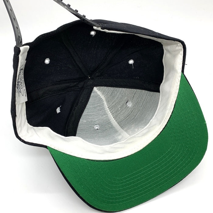 90's STUSSY ステューシー CAPZ 8ボール刺繡 6パネルキャップ スナップバック ブラック ホワイト オールド 白タグ USA製 福生店