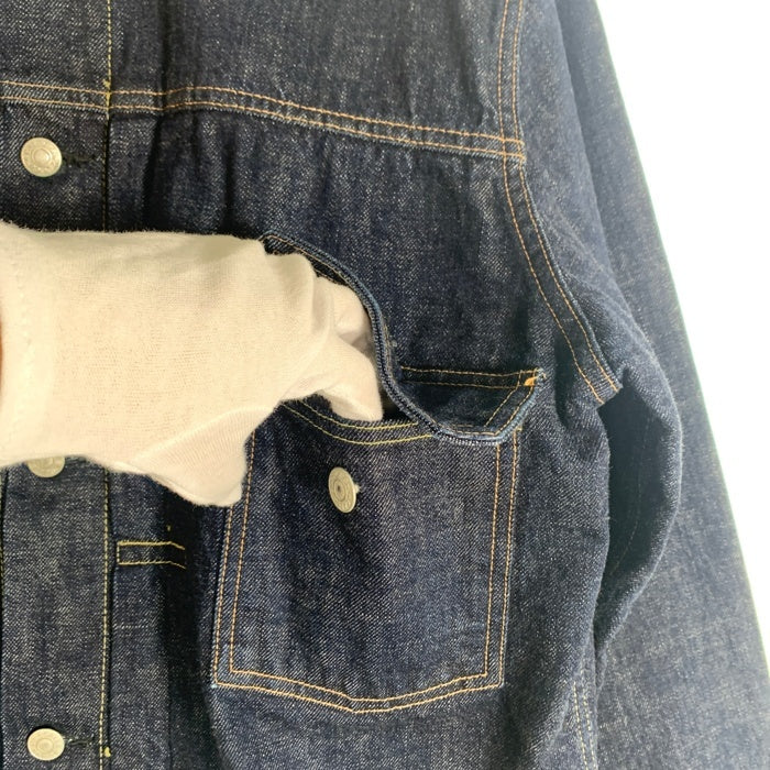 CALEE キャリー 1st TYPE NO COLLAR DENIM JACKET ノーカラー デニムジャケット インディゴ Size L 福生店