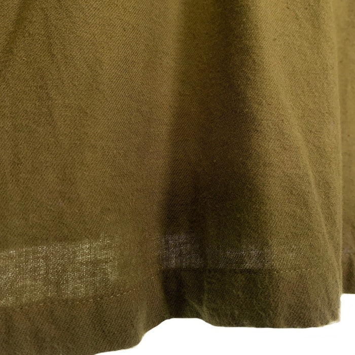 80's STUSSY ステューシー コットン オープンカラーフランネルシャツ 長袖 プレーン オリーブグリーン USA製 黒タグ Size M 福生店