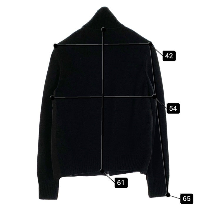 PRADA プラダ ナイロン ウール切替 ドライバーズニット ジップアップジャケット ブラック イタリア製 Size M 福生店