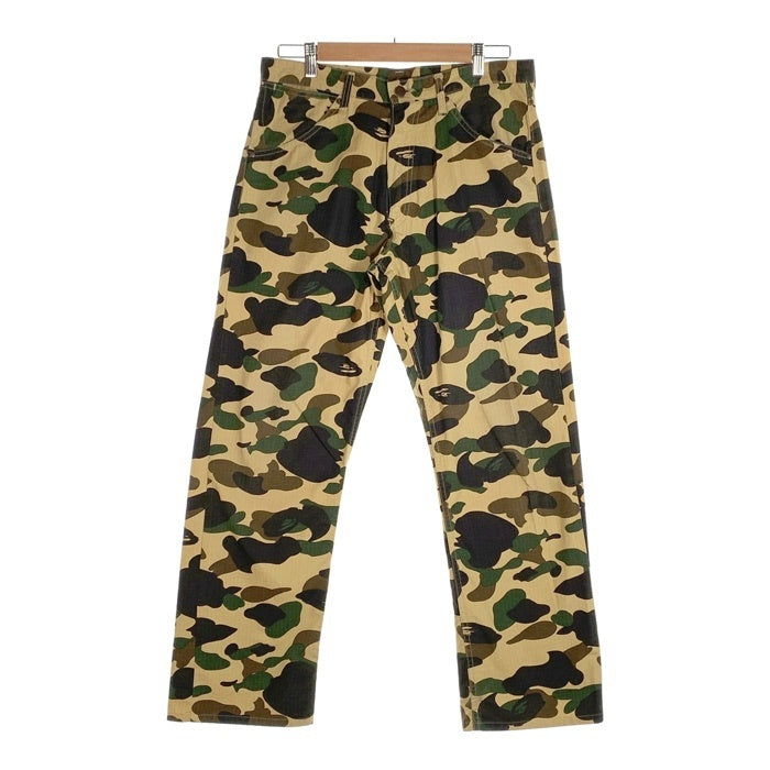 A BATHING APE アベイシングエイプ コットンリップストップ 5ポケットパンツ サルカモ Size L 福生店