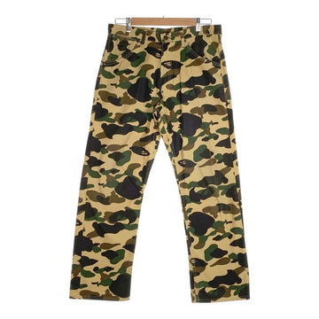 A BATHING APE アベイシングエイプ コットンリップストップ 5ポケットパンツ サルカモ Size L 福生店