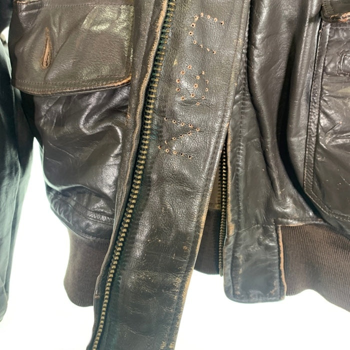 U.S. NAVY 米海軍 USN G-1 LEATHER FLIGHT JACKET レザー フライト ジャケット グレー 8415-00-526-7624 Size 48 福生店