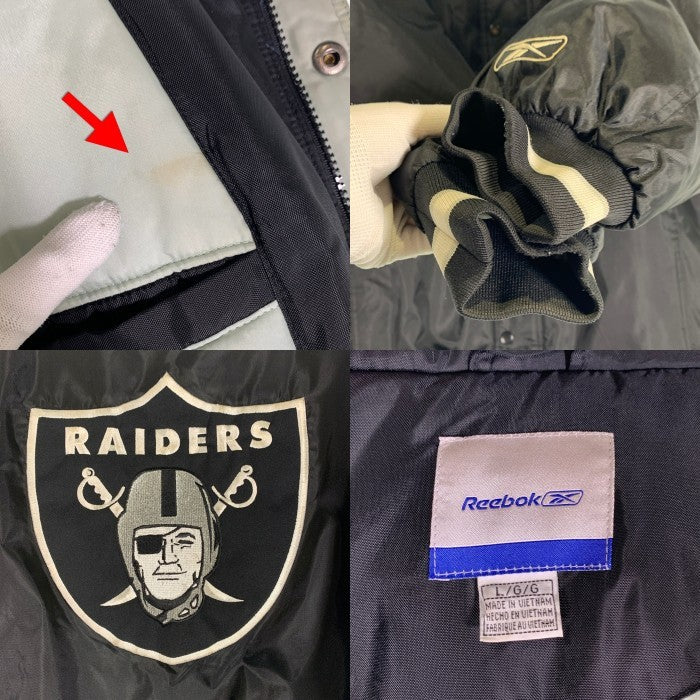 REEBOK リーボック RAIDERS レイダース ジップアップナイロンジャケット ブラック 5125A 04 Size L 福生店