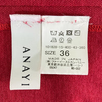 ANAYI アナイ フレンチスリーブ ワンピース ノースリーブ レッド size36 瑞穂店