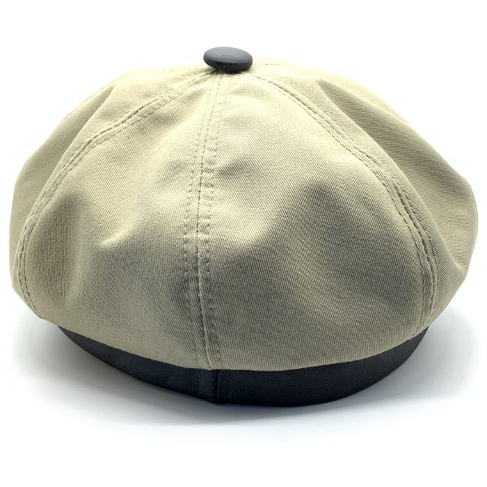 NEW YORK HAT ニューヨークハット レザーバイザー チノツイル キャスケット ベージュ ブラック Size XL 福生店