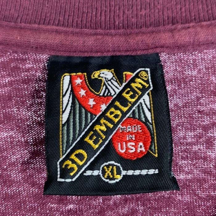 90's 3D EMBLEM スリーディー エンブレム HARLEY-DAVIDSON ハーレーダビッドソン 半袖 Tシャツ バーガンディー USA製 Size XL 福生店
