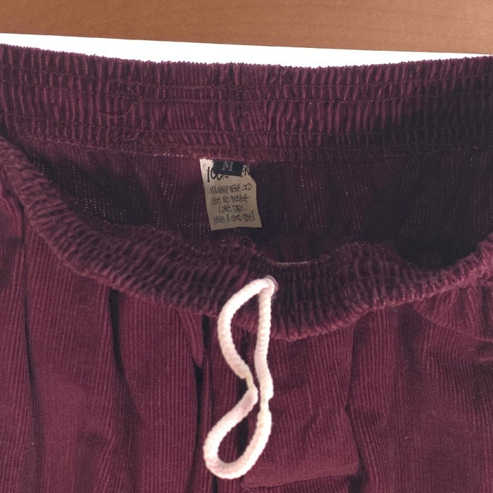 80-90's STUSSY ステューシー コーデュロイ ビーチパンツ テーパード ボルドー USA製 黒タグ Size M 福生店