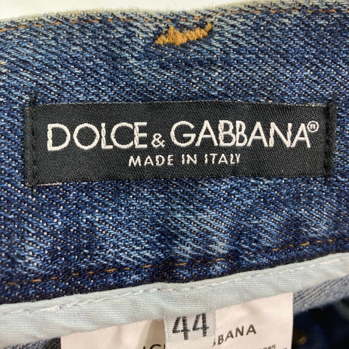 DOLCE&GABBANA ドルチェアンドガッバーナ ダメージ加工 DGビット デニムパンツ インディゴ size44 瑞穂店