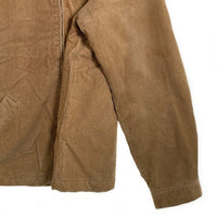 90's STUSSY ステューシー コーデュロイ ジップアップ ボアジャケット ベージュ 裾ロゴ刺繡 中国製 紺タグ Size L 福生店