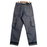 00's Johnny Blaze ジョニーブレイズ Method man メソッドマン WU-TANG CLAN ウータンクラン 光沢 ダブルニー デニム カーゴ  パンツ グレー Size W34 福生店