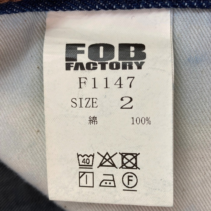 FOB FACTORY エフオービーファクトリー F1147 WIDE DENIM 5P 赤耳 ワイドデニム 5ポケット デニムパンツ インディゴ size2 瑞穂店