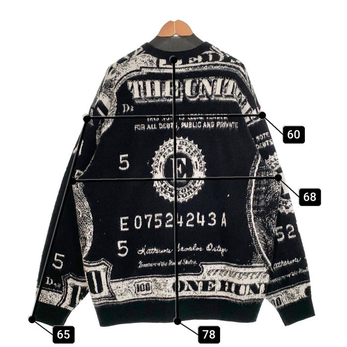 SUPREME シュプリーム 25SS Money Sweater マネーセーター ニット アクリル ブラック Size XXL 福生店