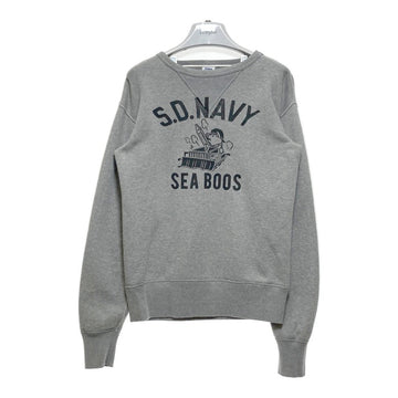 STUDIO D'ARTISAN ステュディオダルチザン S.D.NAVY プリント スウェットトレーナー グレー sizeS 瑞穂店