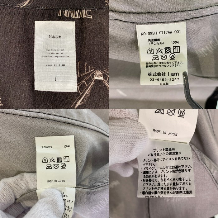 Name. ネーム 17AW STUDIOUS別注 長袖 オープンカラーシャツ ブラック Size 1 福生店