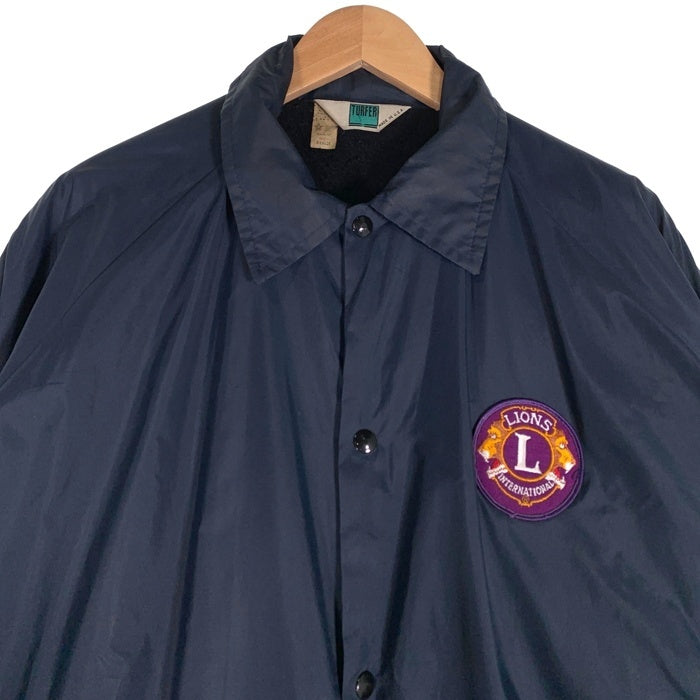 80-90's TURFER ターファー コーチジャケット 内ボア ワッペン ネイビー USA製 Size XL 福生店