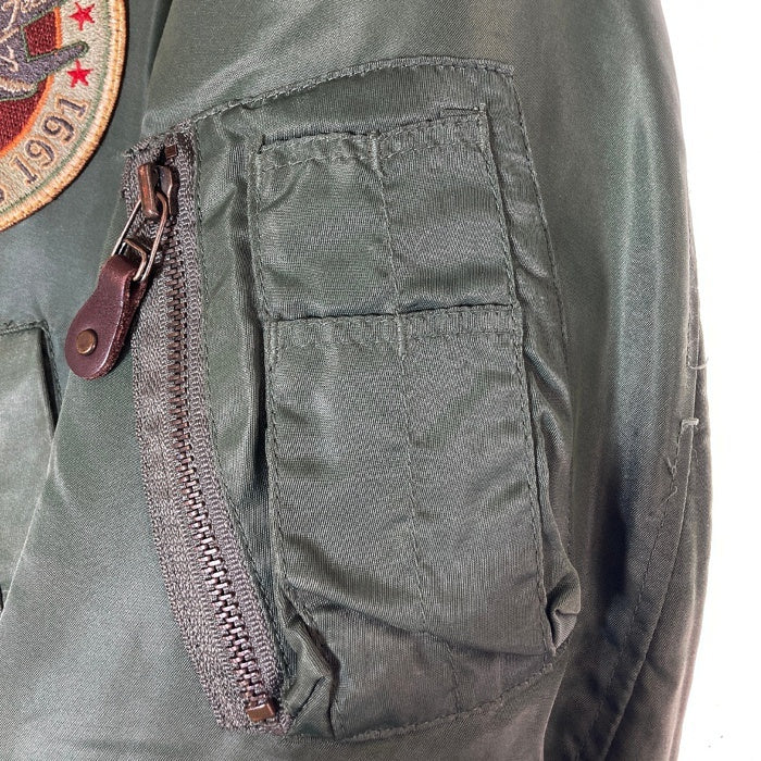 TED COMPANY テッドカンパニー TEDDY'S AIRMAN MA-1 フライトジャケット ボンバージャケット 刺繍 ワッペン カーキ size40 瑞穂店