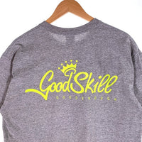 GOODENOUGH グッドイナフ GoodSkill 1周年記念 半袖 ポケT ポケット Tシャツ グレー イエロー Size L 福生店