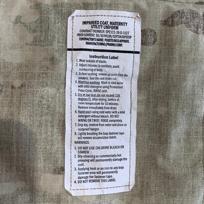 U.S.ARMY 米軍 IMPROVED COAT リップストップ ミリタリージャケット レディース 8410-01-666-4203 Size XL-S 福生店