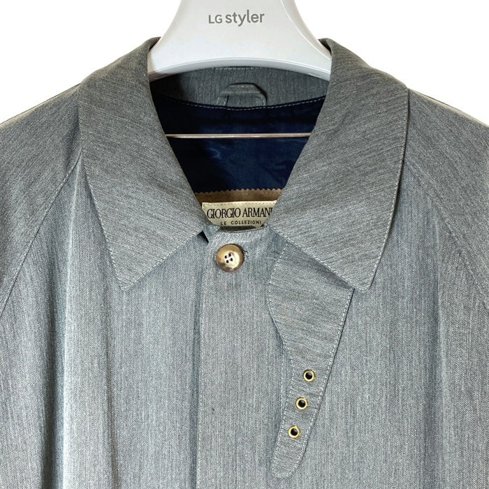 GIORGIO ARMANI LE COLLEZIONI ジョルジオアルマーニ  コレツィオーニ ポリエステルxオレフィン ロングコート グレー size38 瑞穂店