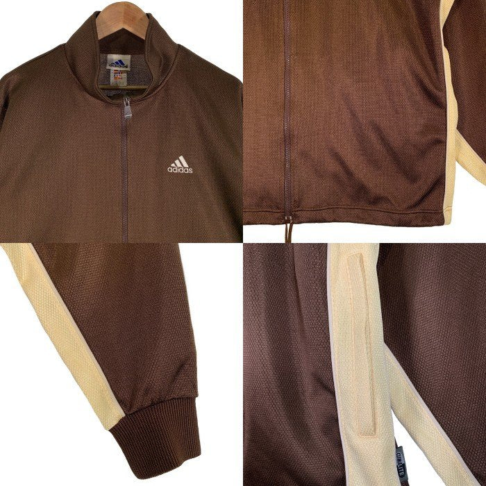 00's adidas アディダス CLIMALITE サイドライン トラックスーツ ジャケット パンツ セット ジャージ ブラウン JD1015 Size JP O 福生店