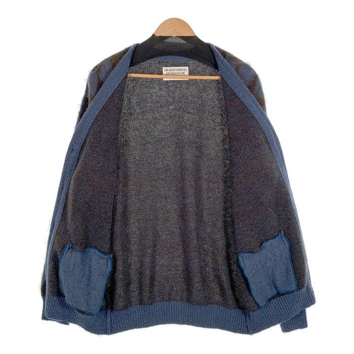 WACKO MARIA ワコマリア 21AW DIAMOND MOHAIR CARDIGAN アーガイル モヘアカーディガン ブルー Size M 福生店