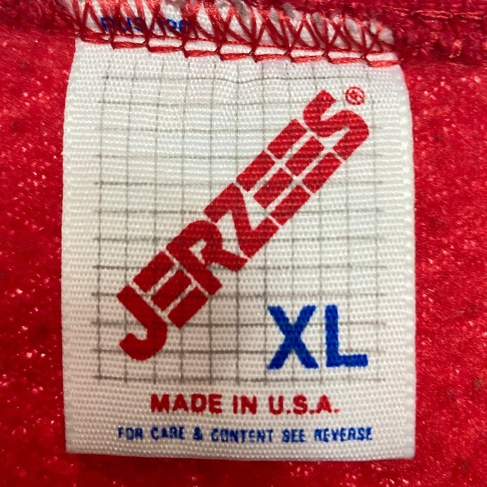 JERZEES ジャージーズ USA製 テディベア プリント スウェットトレーナー レッド sizeXL 瑞穂店