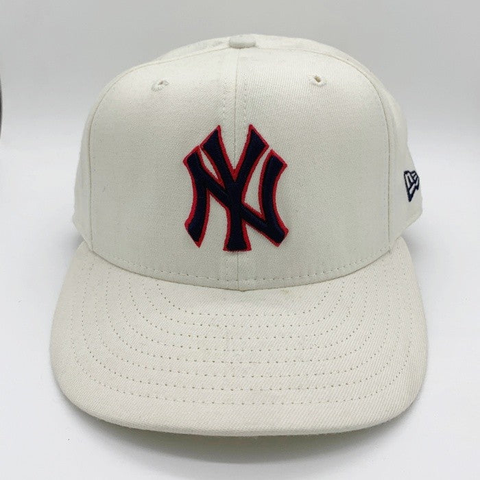 90's New Era ニューエラ 59FIFTY MLB ニューヨーク・ヤンキース ウールベースボールキャップ ホワイト USA製 Size 7 3/8 (58.7cm) 福生店