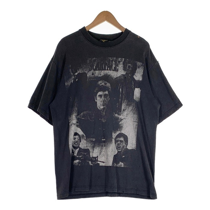 90's~ SCARFACE スカーフェイス プリントTシャツ ブラック GOLD SERIES Size XL 福生店
