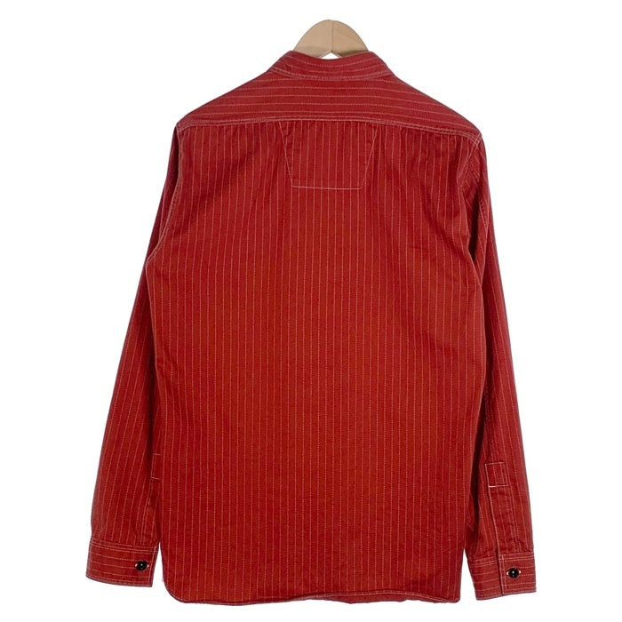 SUGAR CANE シュガーケーン ウォバッシュストライプ ワークシャツ 長袖 チンストラップ レッド SC28340 Size M 福生店