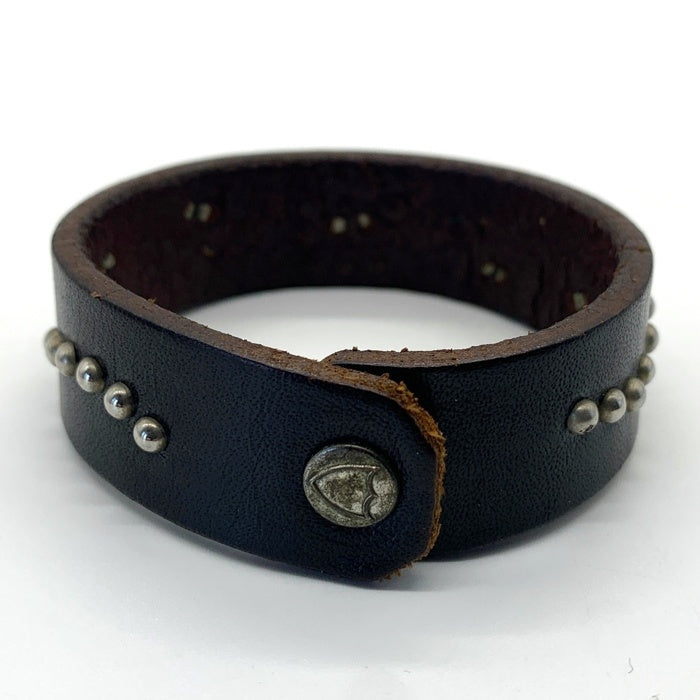 HTC エイチティーシー フラワースタッズ レザーブレスレット ブラウン Size 腕周り約18cm 福生店