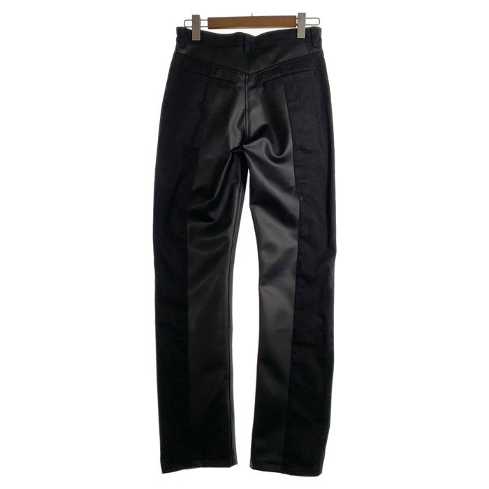 AVALONE アヴァロン 20AW 2TONE MIX PANTS 2トーンミックスパンツ フェイクレザー切替 ブラック A-20AW-DLP Size 1 福生店