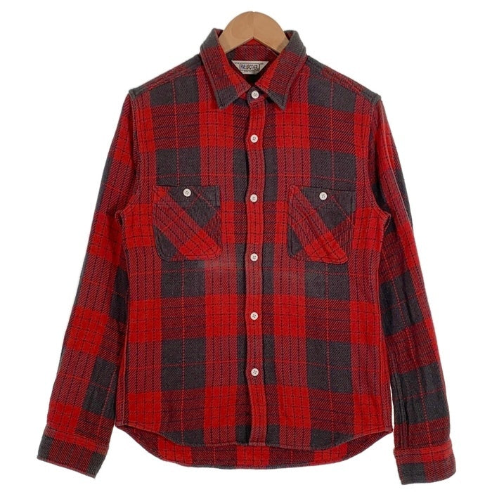 FIVE BROTHER ファイブブラザー チェック 長袖 フランネル シャツ レッド Size M 福生店