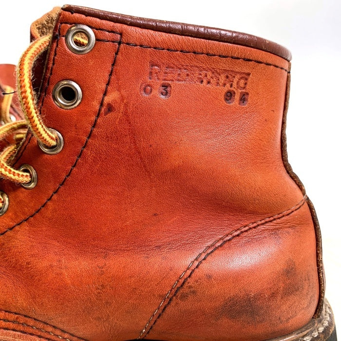 90's REDWING レッドウィング 6" Moc-toe Lug-sole モックトゥ ラグソール 8175  ブラウン USA製 Size US6 1/2 (24.5cm) 福生店